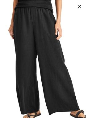 Splendid Angie Palazzo Pants Women's Lead Linen Blend Elastic Waist Pull On